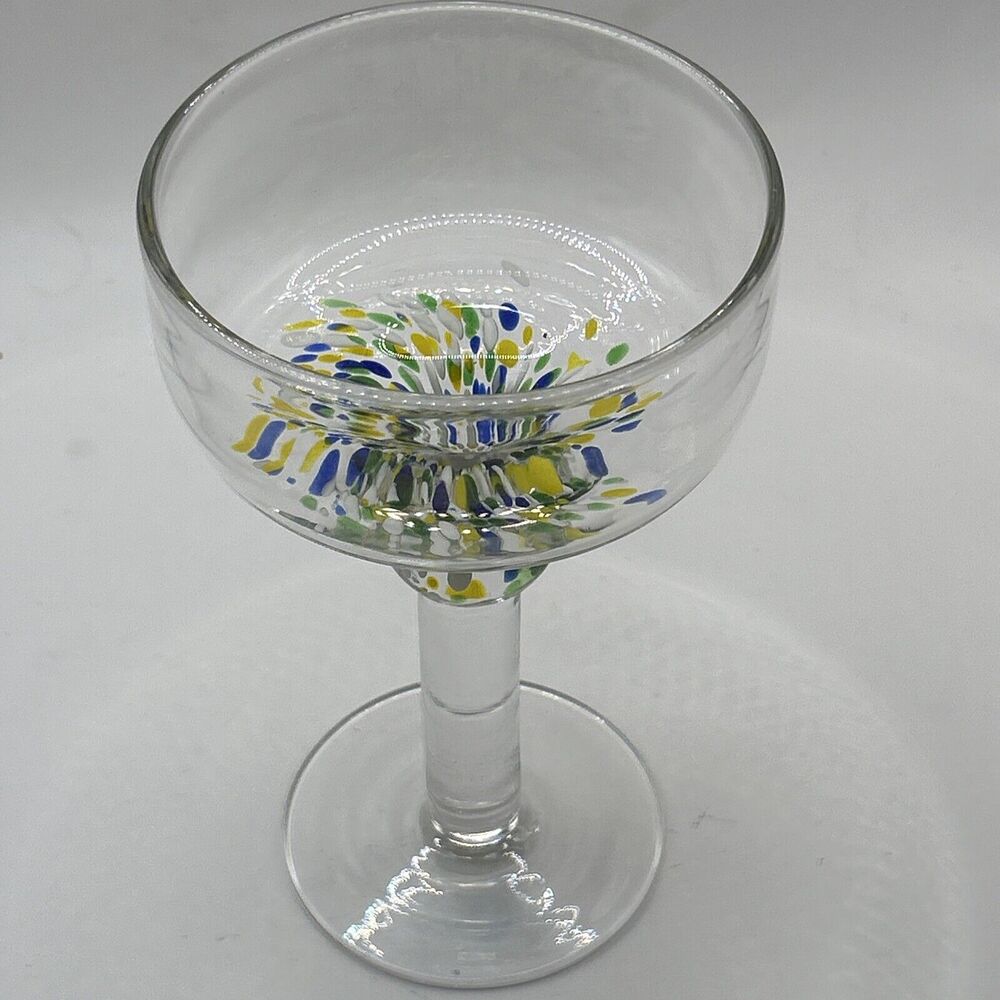 Unique Vtg Margarita Set Hand blown With Swirl 6 Lrg Glasses, 1 Lrg Pitcher - Picture 13 of 16